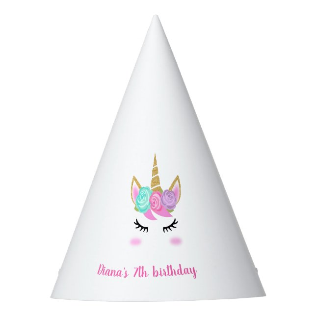 Unicorn party custom name hat (Front)