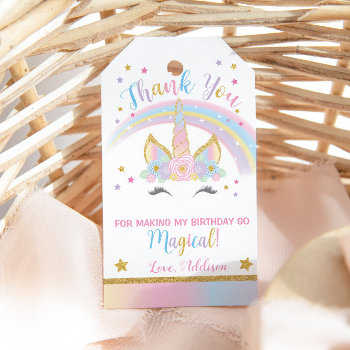 Unicorn Party Favor Tags Thank You by YourMainEvent at Zazzle
