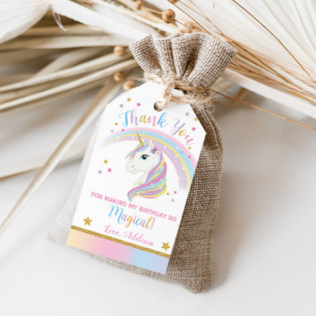 Unicorn Party Favor Tags Thank You