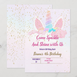 Unicorn party invitation