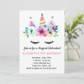 Unicorn Party Invitation - Magical Celebration (Standing Front)