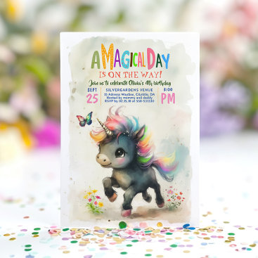 Unicorn Party Magical Birthday Invitation