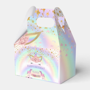 Unicorn party Rainbow 1st Birthday whimsical girl Favor Boxes