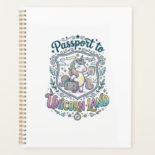 Unicorn Passport to Unicorn Land White Background  Planner