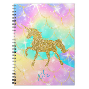 unicorn pastel colors notebook