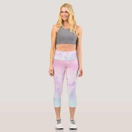 Unicorn Pastel Forest Dream 1 decor art Capri Leggings