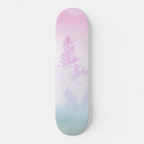 Unicorn Pastel Forest Dream 1 decor art Skateboard