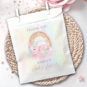 Unicorn Pastel Gold Rainbow Baby Shower Favor Bag
