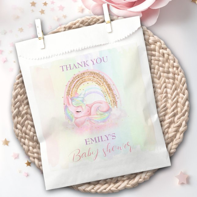 Unicorn Pastel Gold Rainbow Baby Shower Favor Bag (Unicorn Pastel Gold Rainbow Baby Shower Favor Bag)