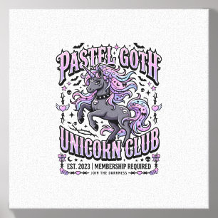 Unicorn Pastel Goth Unicorn Club Commercial Sticke Canvas Photo Tile