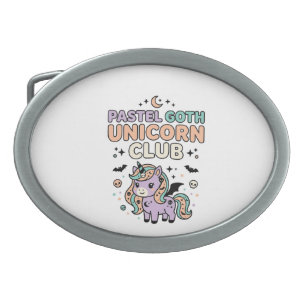 Unicorn Pastel Goth Unicorn Club Trendy Graphic Te Belt Buckle