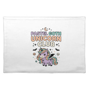 Unicorn Pastel Goth Unicorn Club Trendy Graphic Te Cloth Placemat