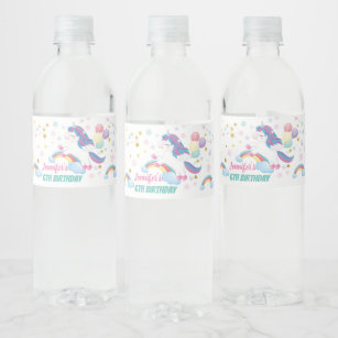 Unicorn Water Bottle Labels | Zazzle
