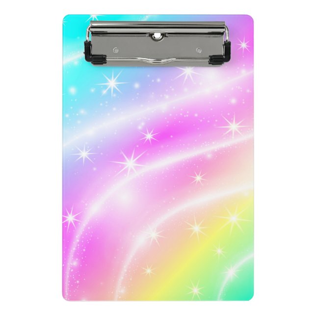 Unicorn Pastel Rainbow Color Clipboard (Front)