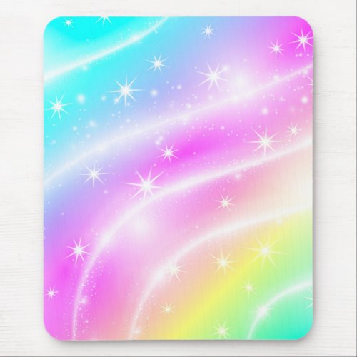 Unicorn Pastel Rainbow Color  Mouse Pad