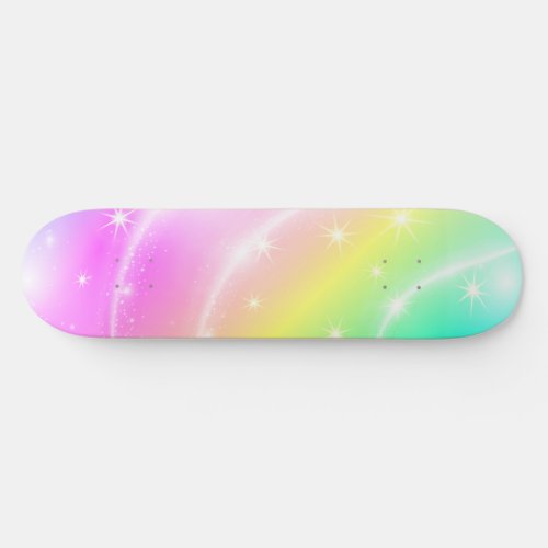 Unicorn Pastel Rainbow Color Skateboard