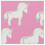 Unicorn Pastel Rainbow Pink Fabric