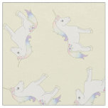Unicorn Pastel Rainbow Yellow Fabric