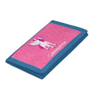 Unicorn Pastle Pink Unicorn Trifold Wallet