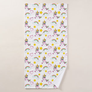 Unicorn pattern bath towel