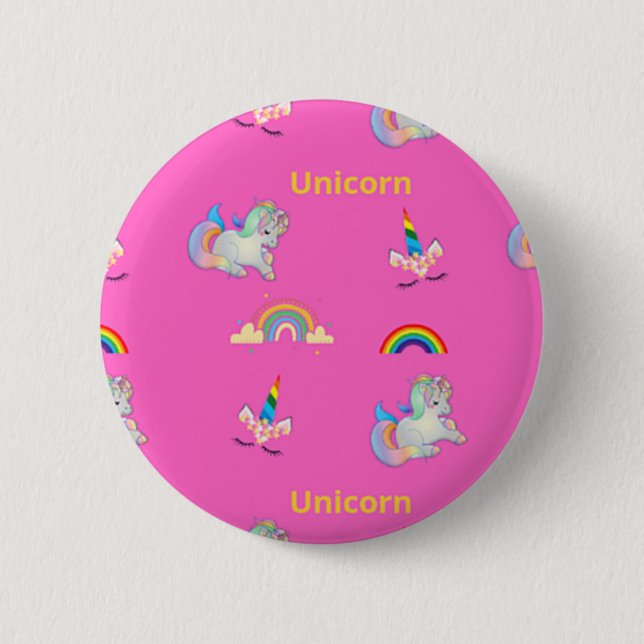 Unicorn pattern on pink button (Front)