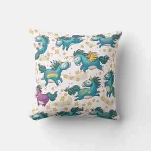 Unicorn pattern throw pillow