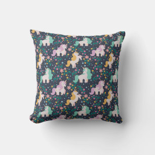 Unicorn pattern throw pillow