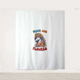 Unicorn Peace And Flowers Floral Flower Crown Tank Tapestry