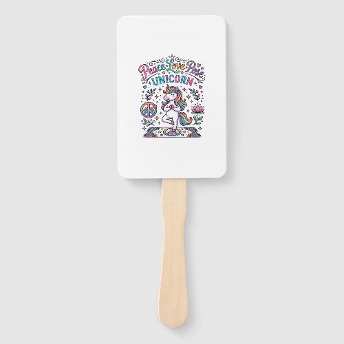 Unicorn Peace Love Pose Unicorn White Background S Hand Fan