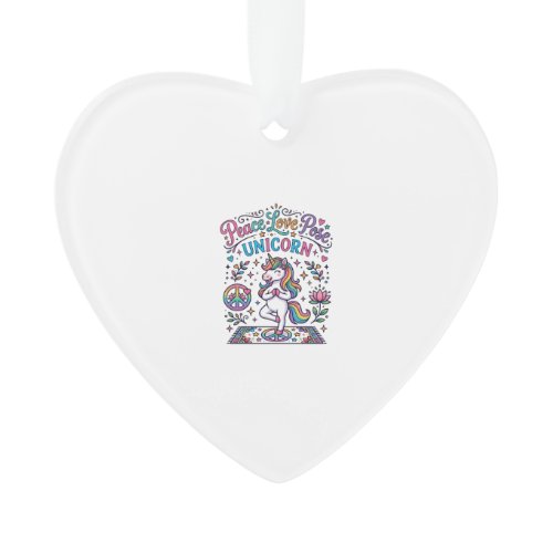 Unicorn Peace Love Pose Unicorn White Background S Ornament