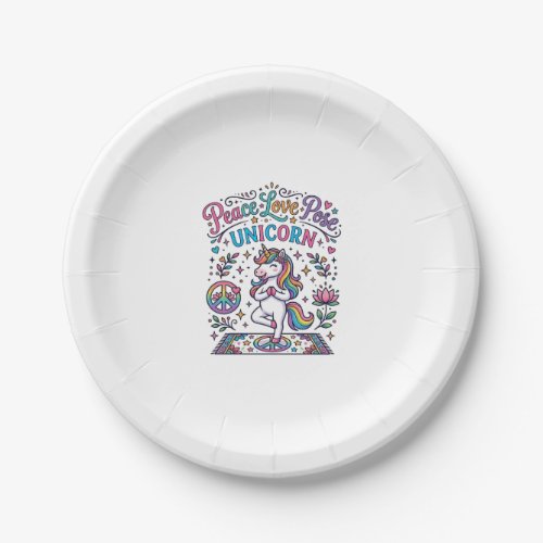 Unicorn Peace Love Pose Unicorn White Background S Paper Plates