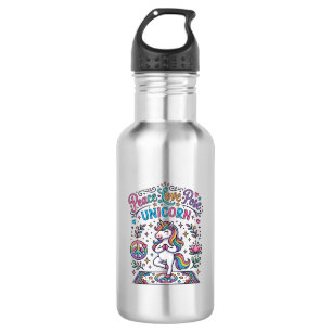 Unicorn Peace Love Pose Unicorn White Background S Stainless Steel Water Bottle