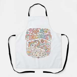 Unicorn Peace Love Unicorns Adorable Vector Design Apron