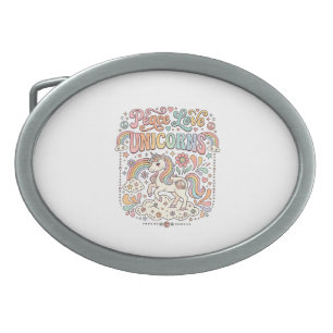 Unicorn Peace Love Unicorns Adorable Vector Design Belt Buckle