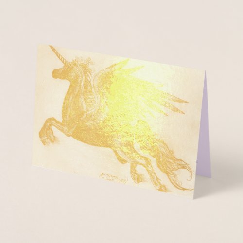 Unicorn Pegacorn Pegasus Winged Horse Pony Cute Foil Card