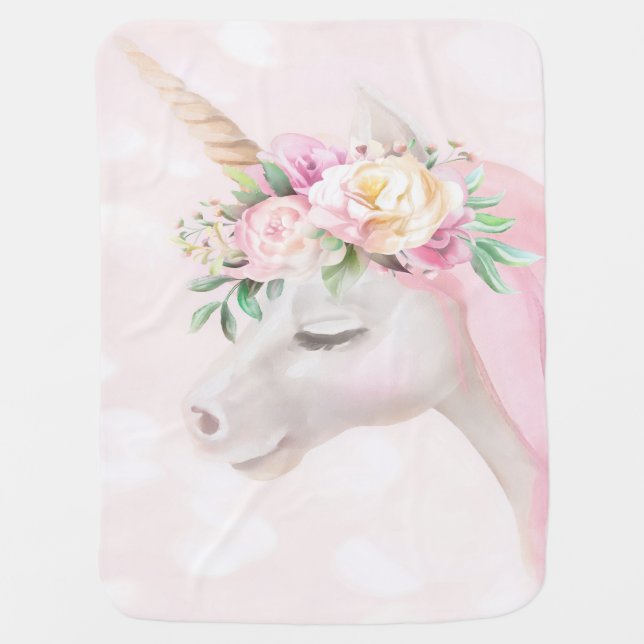 Unicorn Pegasus Baby Blanket Quilt Wall Hanging (Front)