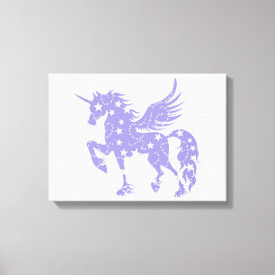 Unicorn  pegasus - Choose background color Canvas Print