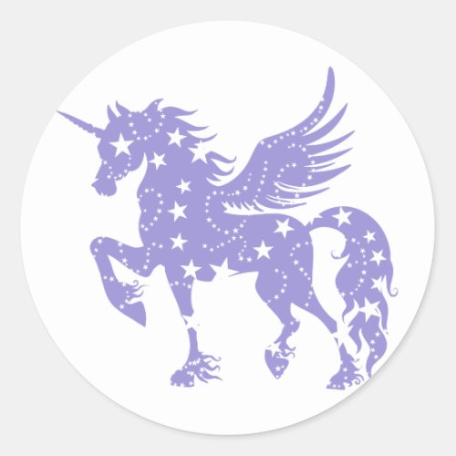 Unicorn  pegasus _ Choose background color Classic Round Sticker