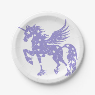 Unicorn pegasus - Choose background color Paper Plates