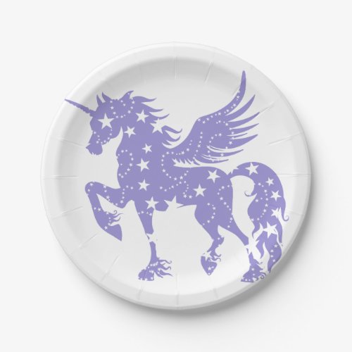 Unicorn  pegasus _ Choose background color Paper Plates
