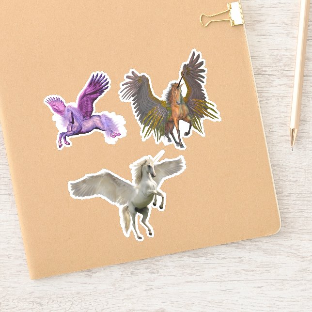 Unicorn Pegasus Fantasy Flying Horse Sticker (Notebook)