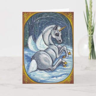 UNICORN PEGASUS FOAL Winter Note Card