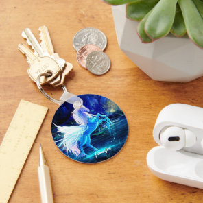 Unicorn Pegasus Keychain Add YOUR NAME