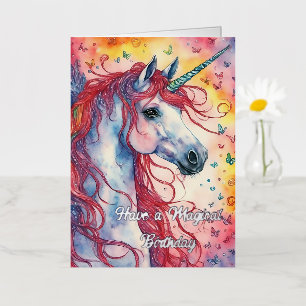 Unicorn Pegasus Magical Birthday Foil Greeting Card