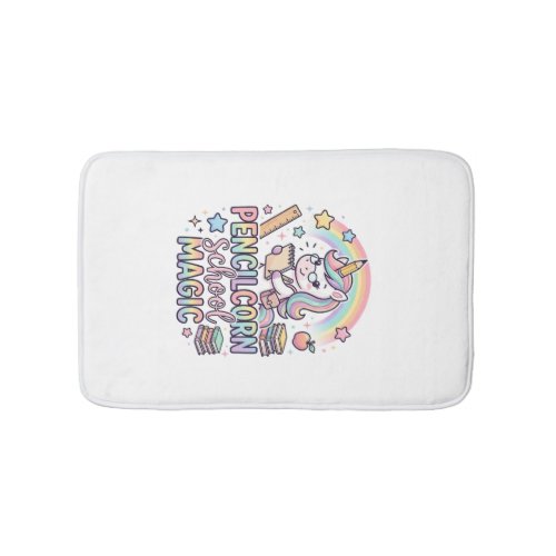 Unicorn Pencilcorn School Magic Adorable Sticker a Bath Mat