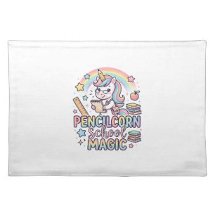 Unicorn Pencilcorn School Magic Adorable Sticker a Cloth Placemat