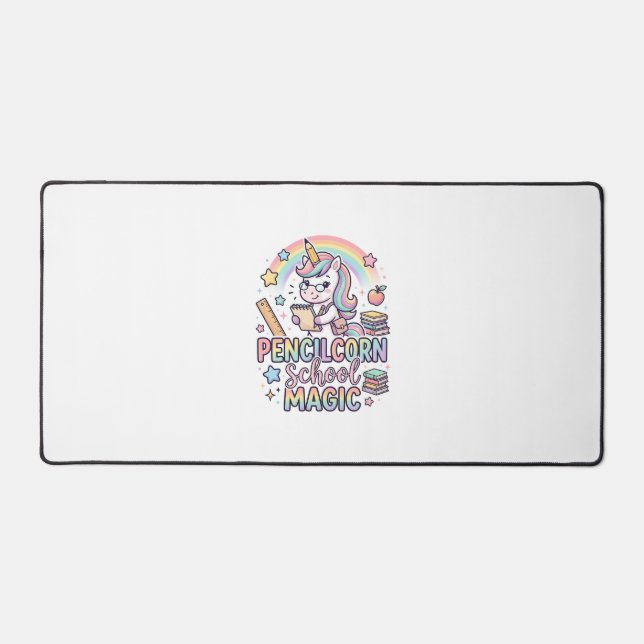 Unicorn Pencilcorn School Magic Adorable Sticker a Desk Mat (Front)