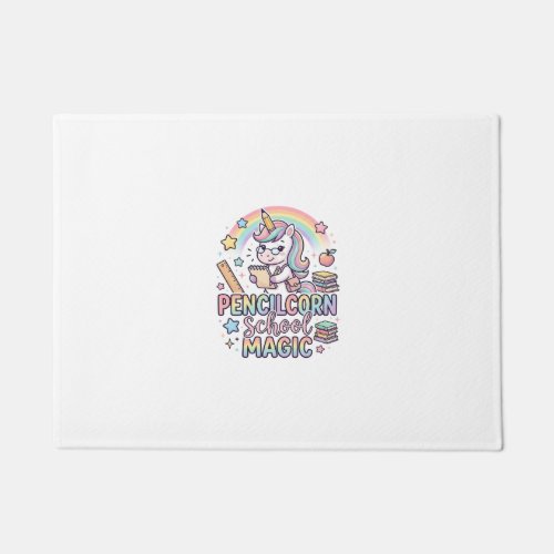 Unicorn Pencilcorn School Magic Adorable Sticker a Doormat