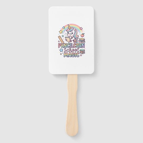 Unicorn Pencilcorn School Magic Adorable Sticker a Hand Fan
