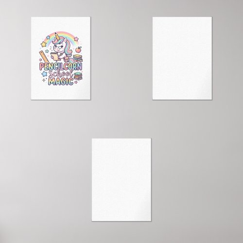 Unicorn Pencilcorn School Magic Adorable Sticker a Wall Art Sets